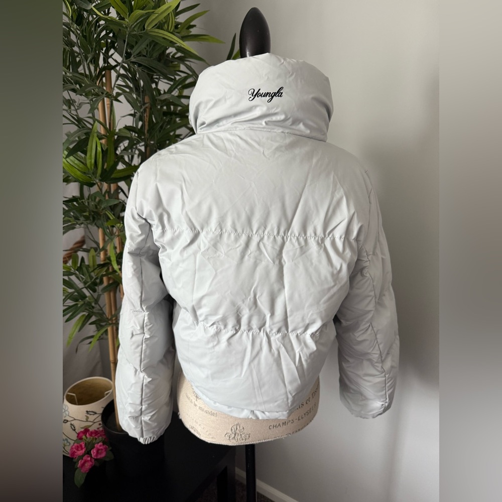 Youngla coat size medium women crop winter puffer jacket new with tags - Picture 3 of 5